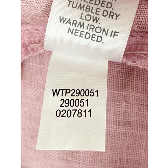 J Jill Love Linen Garment Dyed Tunic Button Up Shirt, Light Pink Tulip - Size M - Picture 12 of 12